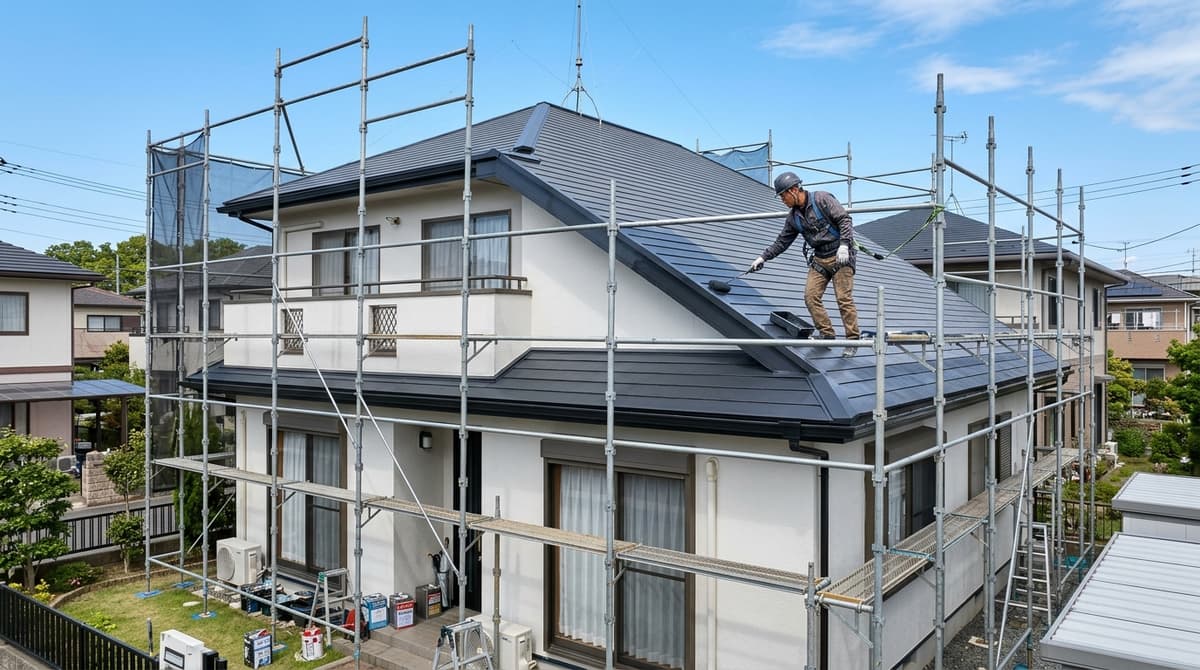 2階建ての屋根塗装をDIYする方法｜足場の選択肢と安全対策