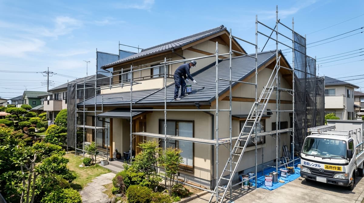 屋根塗装の足場費用｜DIYで節約する方法とレンタル相場